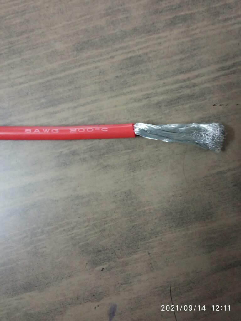 Single core super-flexible 8 AWG cable, tinned copper conductor, silicon rubber insulated